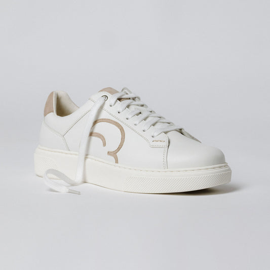 "Seitenansicht des CYBRUS Sneakers 49er in weiss beige"