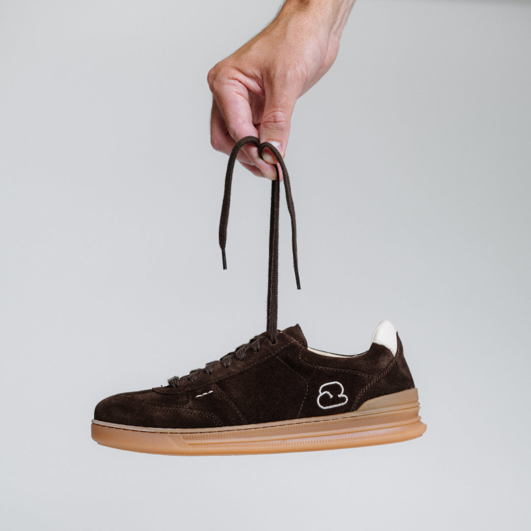 "Detailansicht des CYBRUS Sneakers LUWO II in dunkelbraun"